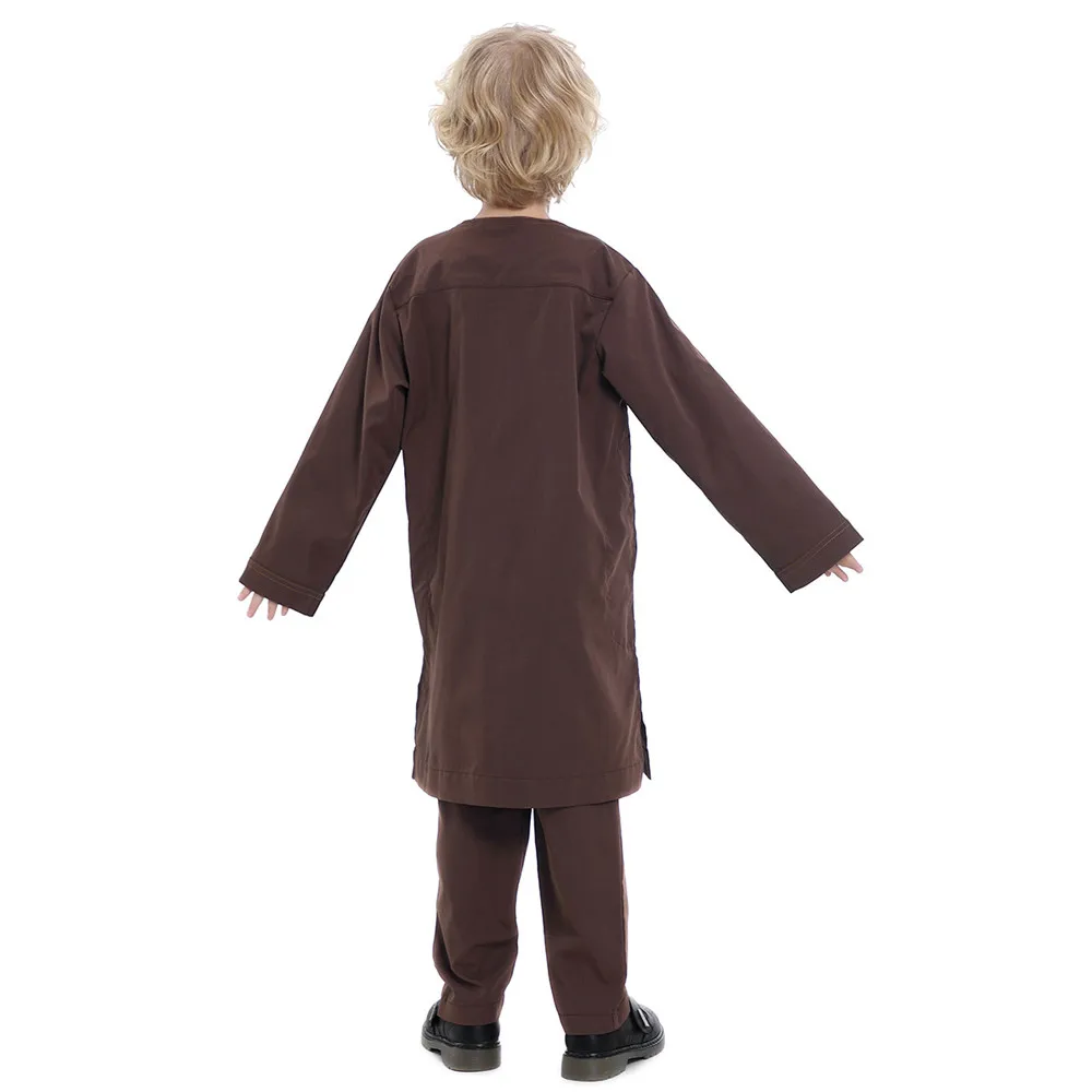 Abaya trempée Jubba Thobe pour enfants, Dubaï, Arabie, Prière musulmane, Bébé, Grand garçon, Qatar, Pakistan, Chemises et FJ2 pièces, Costumes