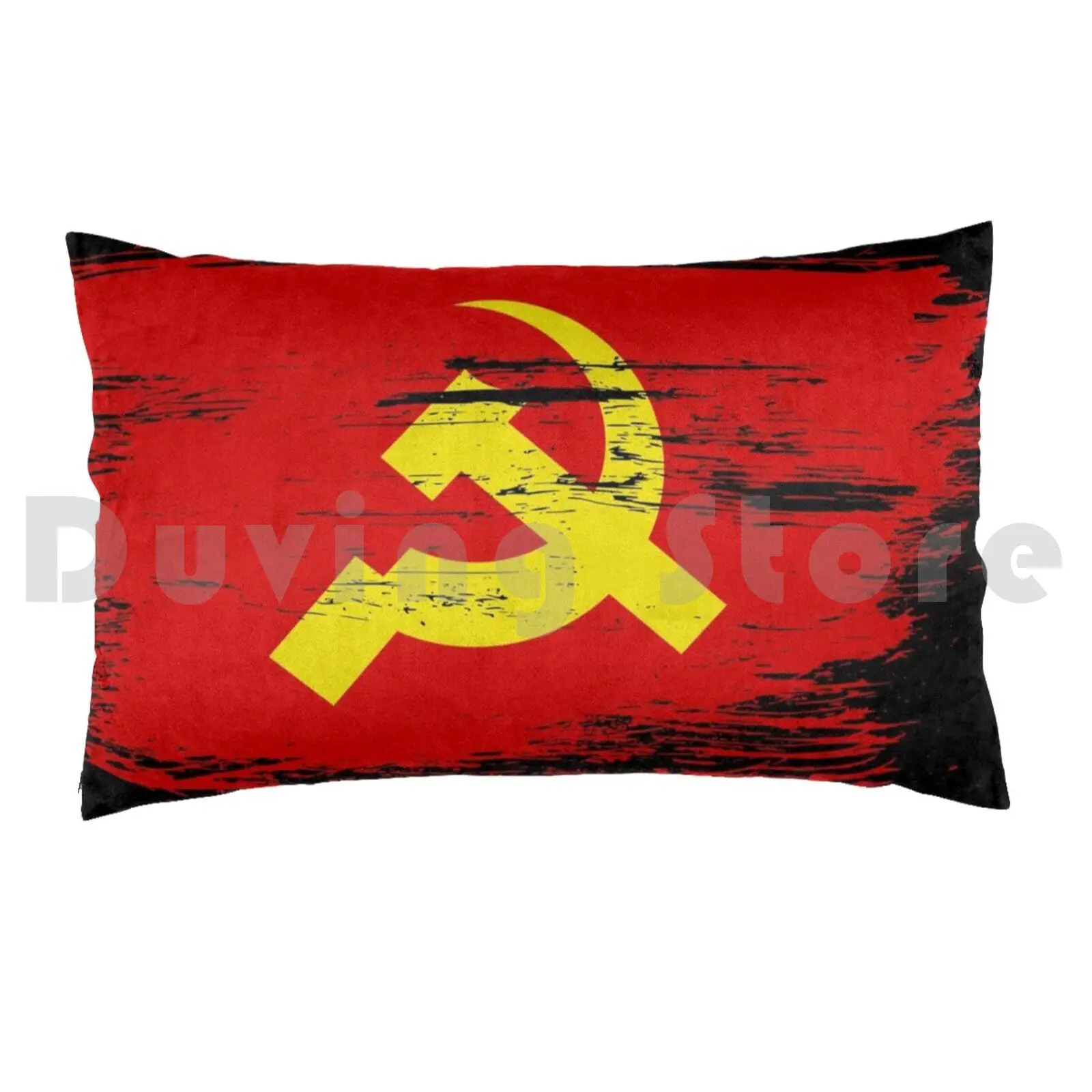 Ussr Flag Scuffed Hammer Sickle-Gift Idea Pillow Case Printed 35x50 Hammer Communism Ussr Russian Flag