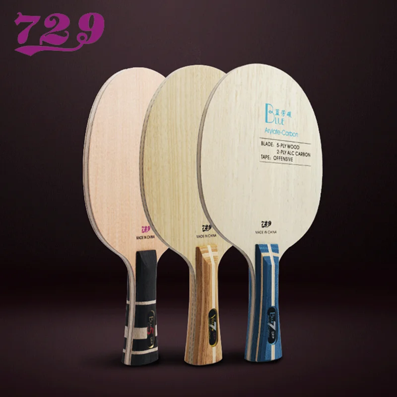 

Friendship 729 Professional ALC Table Tennis Blade Blue/Yellow Aryl Carbon Ping Pong Bat Paddle for Fast Attack with Arc