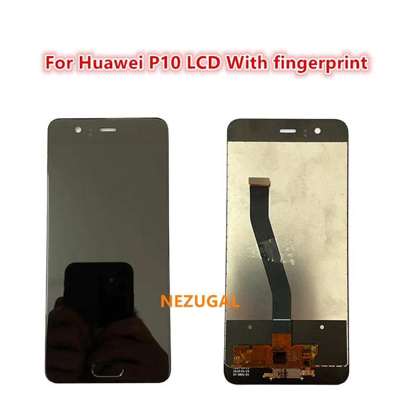 Untuk Huawei P10 Display Rakitan Digitizer Layar Sentuh Pengganti VTR-L09 VTR-L10 VTR-L29 untuk Huawei P10 LCD dengan Sidik Jari