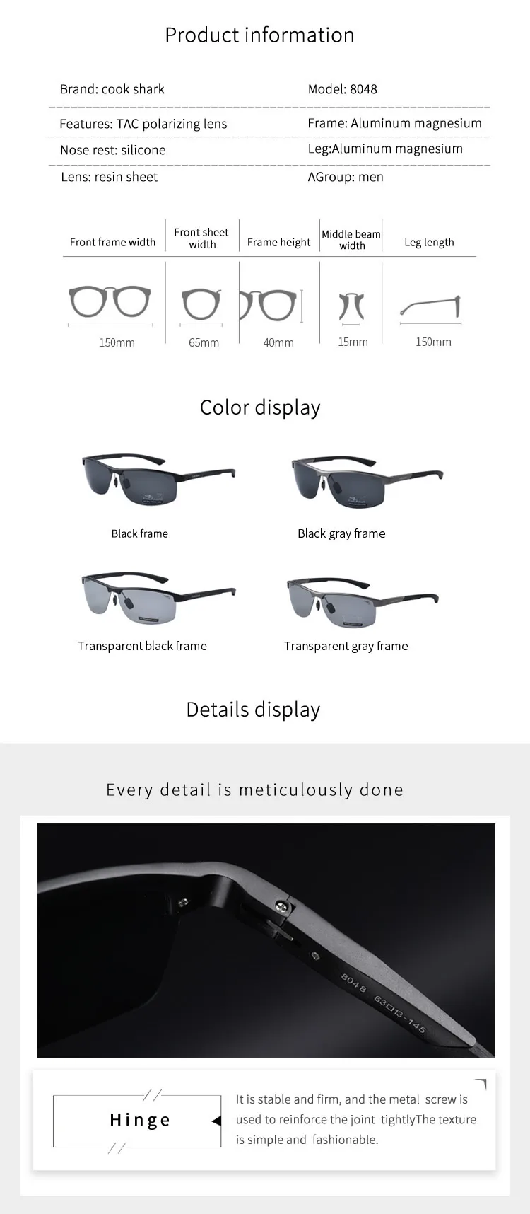 Kochen Shark Sonnenbrille männer Spezielle Gläser für Fahren Tag und Nacht Farbe Ändern Sonnenbrille Polarisierte Fahrer Fahren Spiegel – Detail 5