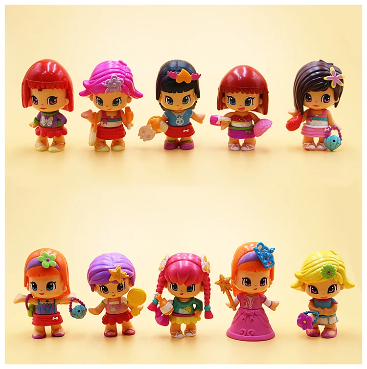 3~5pcs/lot New Original Lovely Pinypon Dolls Detachable Kids Doubleface Action Toy Figures Dolls Fashion Girl Doll Toys