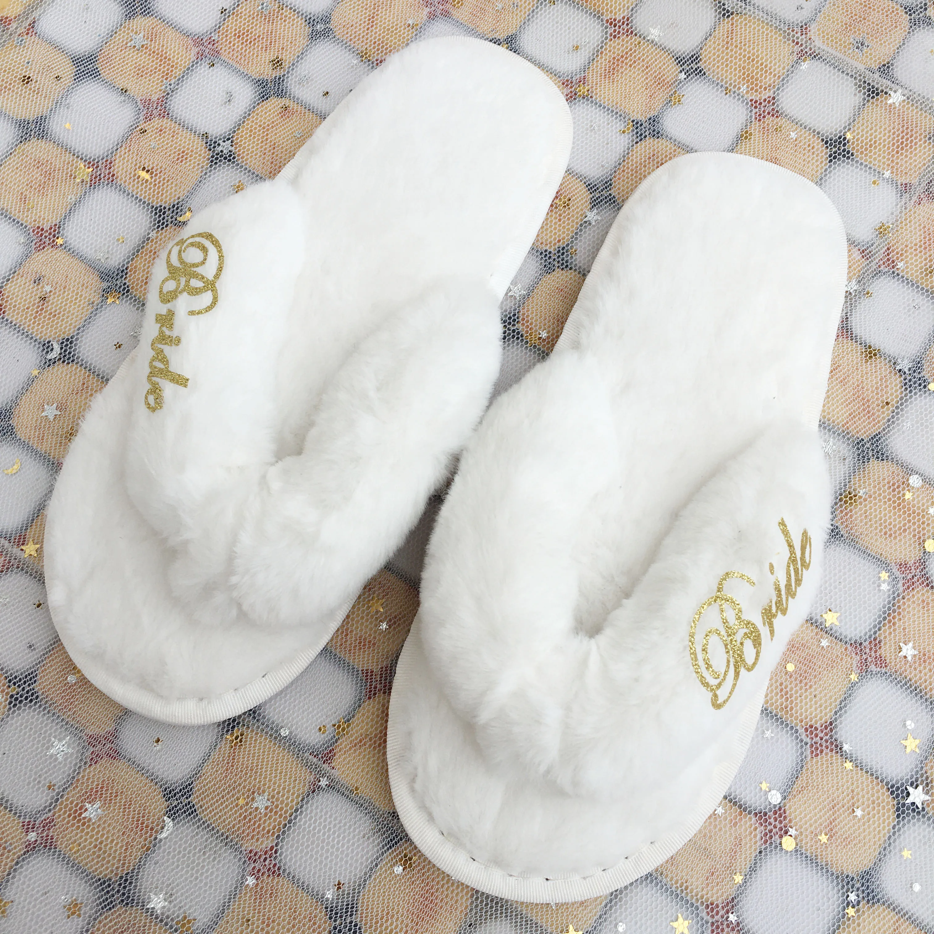 

5pairs Custom wedding slippers bride slippers groom slippers personalised custom slippers gold glitter print shoes slippers