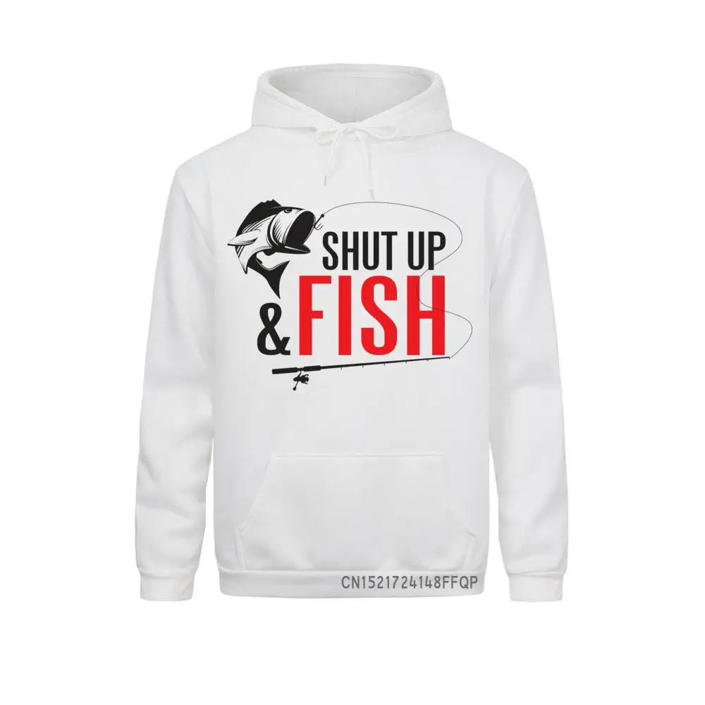 

Shut Up And Fish Men Sweatshirts Fisherman Fisher Angler Angling Fish Cool Hoodies Adult Coats Pullovers Gift Idea