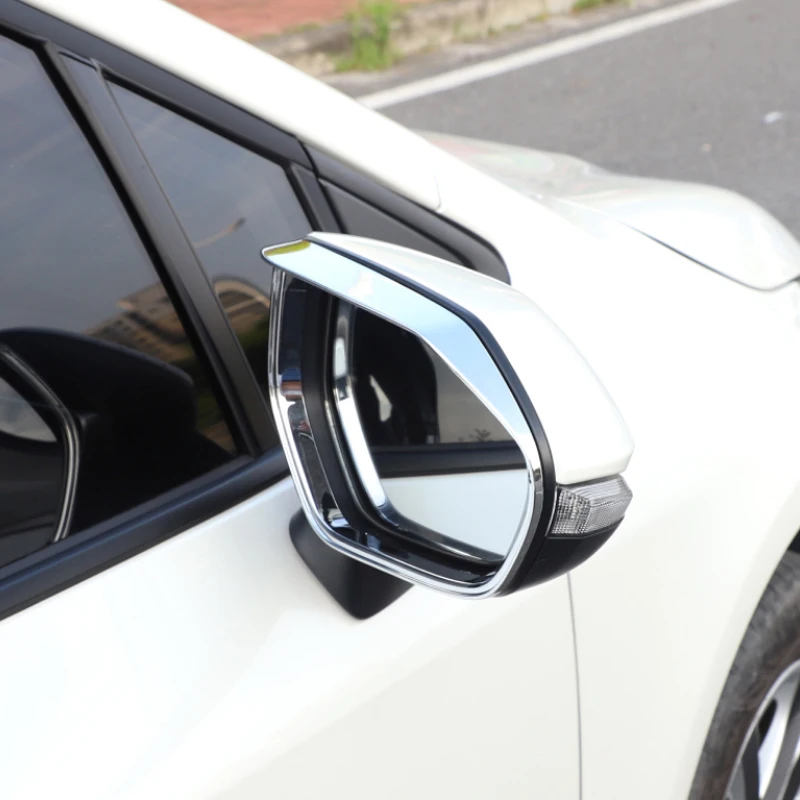 For Toyota Yaris XP210 2020 2021 ABS Car Rearview Mirror Rain Eyebrow Sequin Cover Trim Sticker Car Decoration Accessories 2pcs
