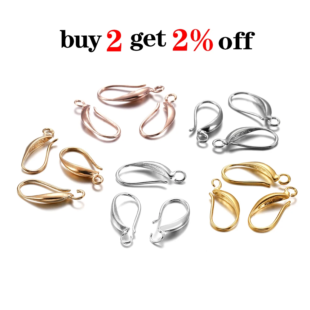 12pcs 17x8mm Copper Rose Gold French Earring Hooks Ear Clasps Settings Ear Wires For DIY Jewelry Making Findings Accessories
