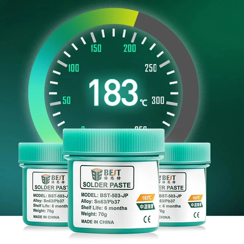 أفضل درجة حرارة منخفضة لحام لصق Sn 63/Pb37 183 ℃ القصدير لصق للهاتف المحمول PCB بغا مصلحة الارصاد الجوية اللوحة إصلاح القصدير لا نظيفة