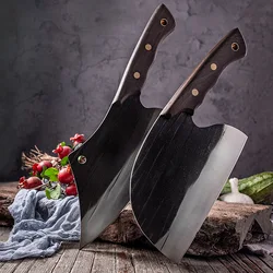 Forging Serbian Chef Knife Kitchen Knife with Full Tang Handle Forged Cooking Knife Traditional Stainless Steel Slicing Knife