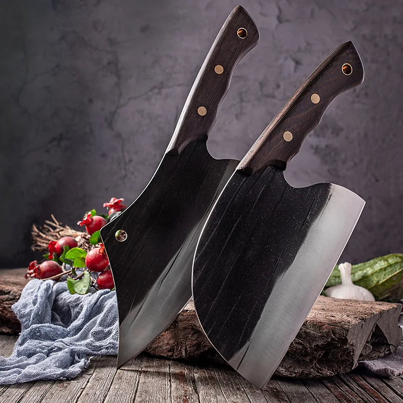 Forging Serbian Chef Knife Kitchen Knife with Full Tang Handle Forged Cooking Knife Traditional Stainless Steel Slicing Knife