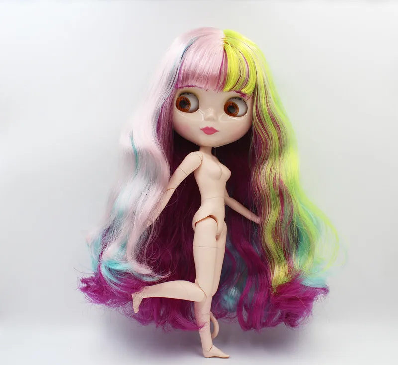 Free Shipping big discount RBL-888J DIY Nude Blyth doll birthday gift for girl 4color big eye doll with beautiful Hair cute toy