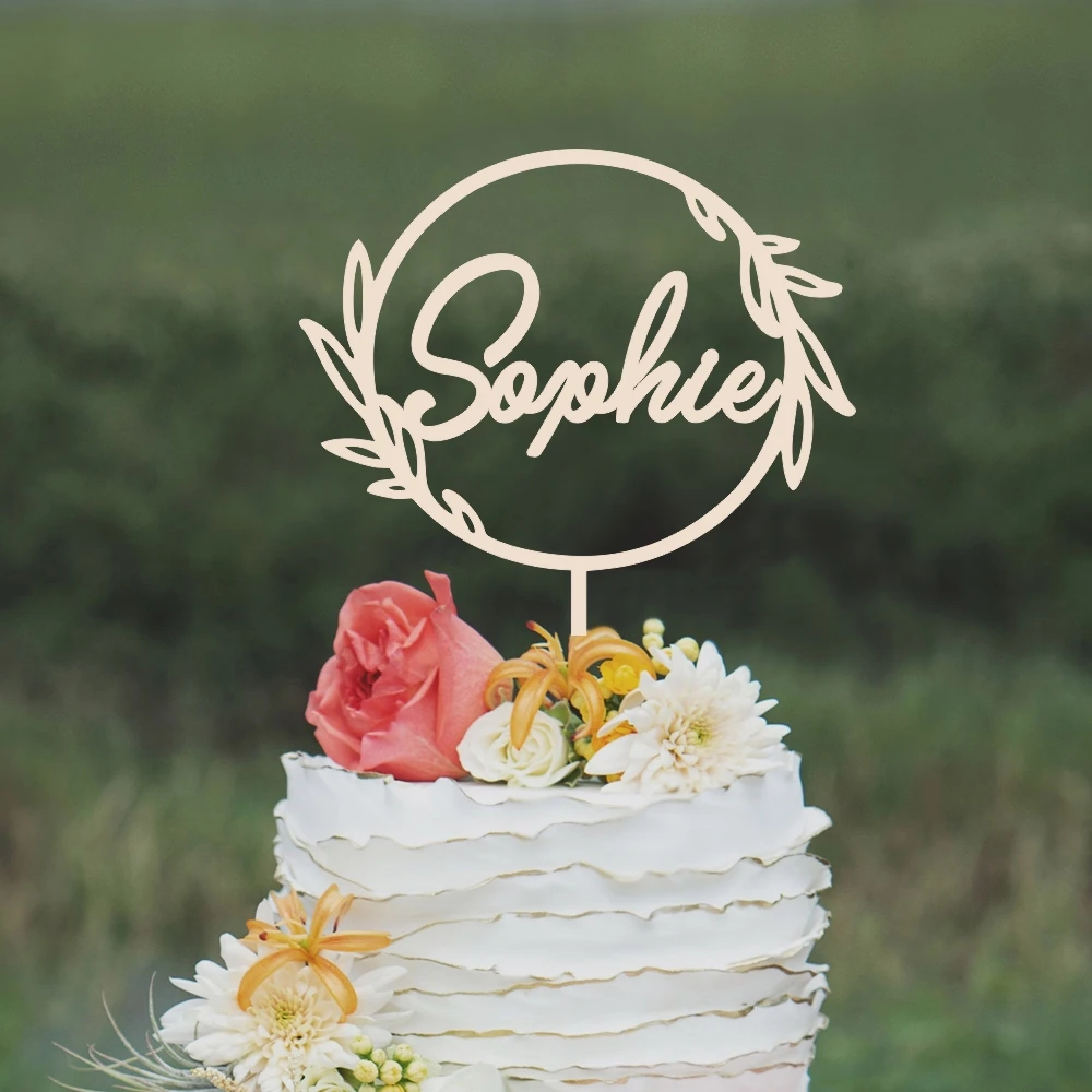 

Персонализированный Топпер для торта на день рождения с именем на заказ, милый Топпер для торта на день рождения, украшение для торта на день рождения