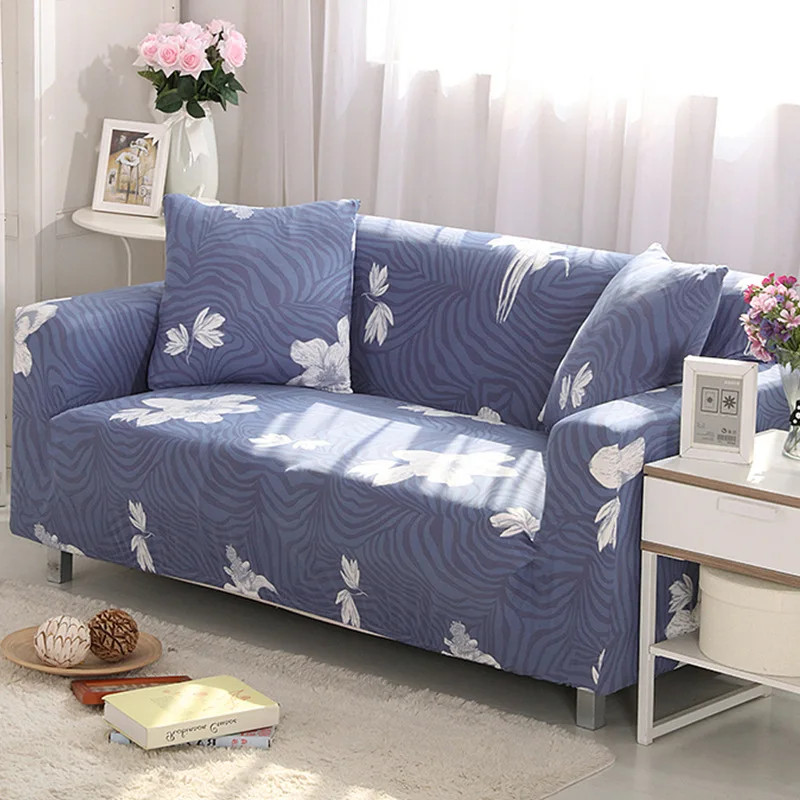 Elastic Sofa Cover Printed Flowers Slipcover Tight Wrap All-inclusive Corner Sofa Cover Stretch Furniture Covers 1/2/3/4 seater