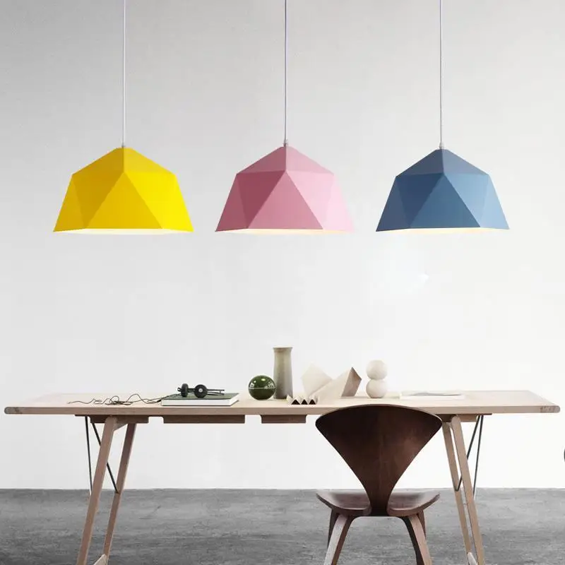 

Nordic Pendant Lights for Living Room Bedroom Decor Macaron Iron Hanging Lamp Restaurant Cafe Bar Modern 27 Pendant Lamp