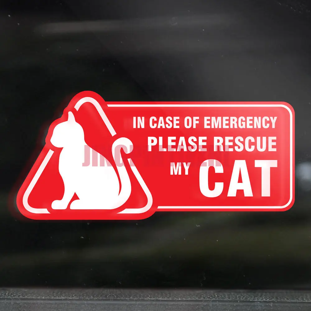 Window Sticker Decal IN CASE OF EMERGENCY PLEASE RESCUE MY CAT Save My Pet Car Decal  Decoration Laptop