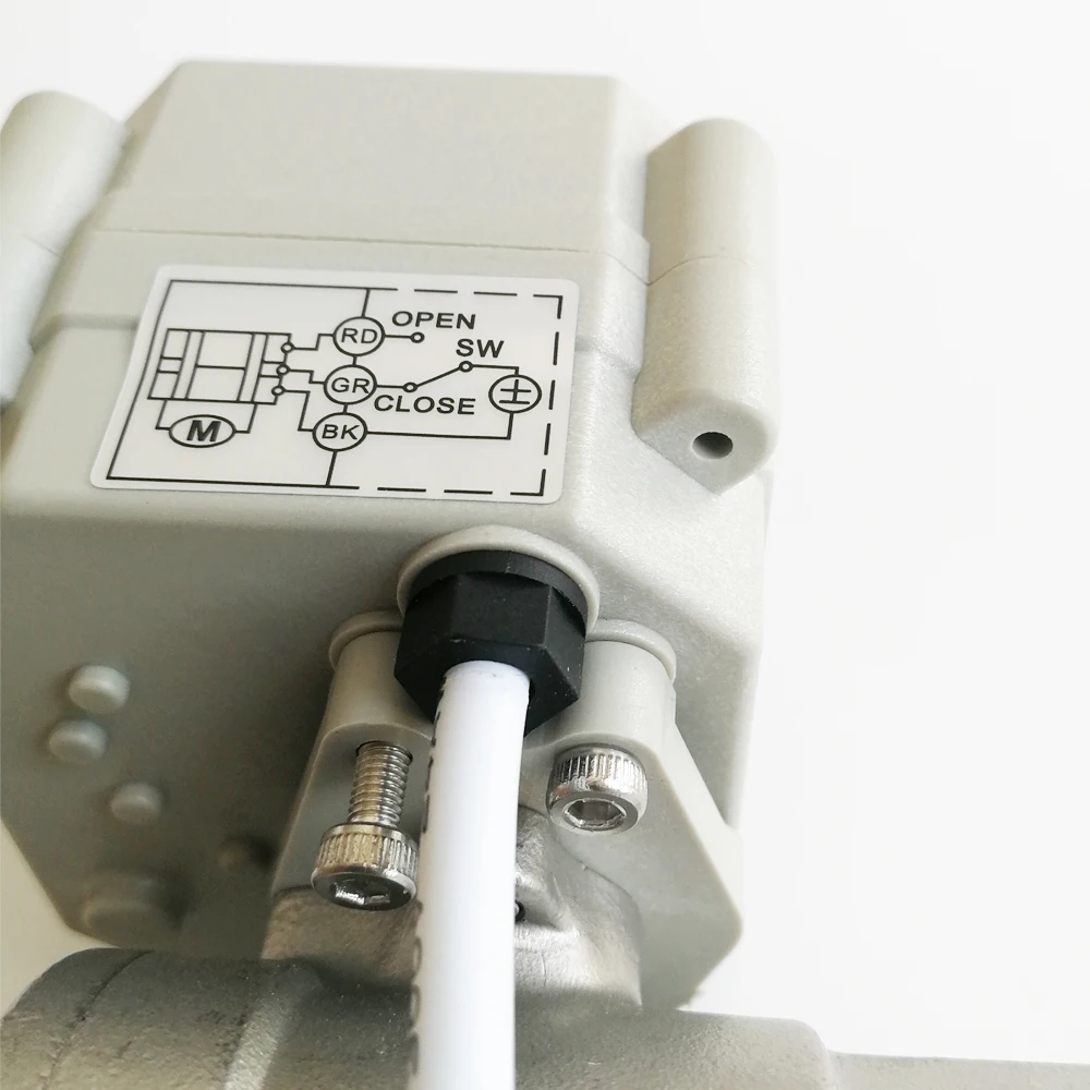 Válvula de controle proporcional para controle de água HVAC, latão 2 vias, TFM25-S2-C, DN25, 0-5V, 0-10V, 4-20mA, DC 9-24V, 5 fios