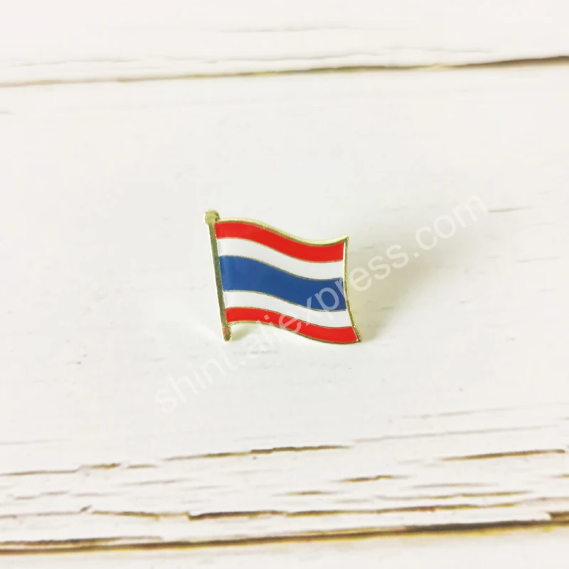 Thailand National Flag Embroidery Patches Badge Shield And Square Shape Pin One Set On The Cloth Armband   Backpack  Decoration