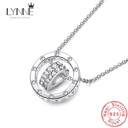 Hot Sale Fashion Round Love Heart Zircon Pendant Necklace 925 Sterling Silver Rose Gold Rhinestone Necklaces Women Jewelry Gift