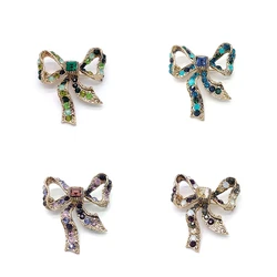 PD BROOCH 2021 New Zircon Bow Tie Style Commuter Student Temperament Clothing Accessories Brooch Butterfly Pins Jewelry