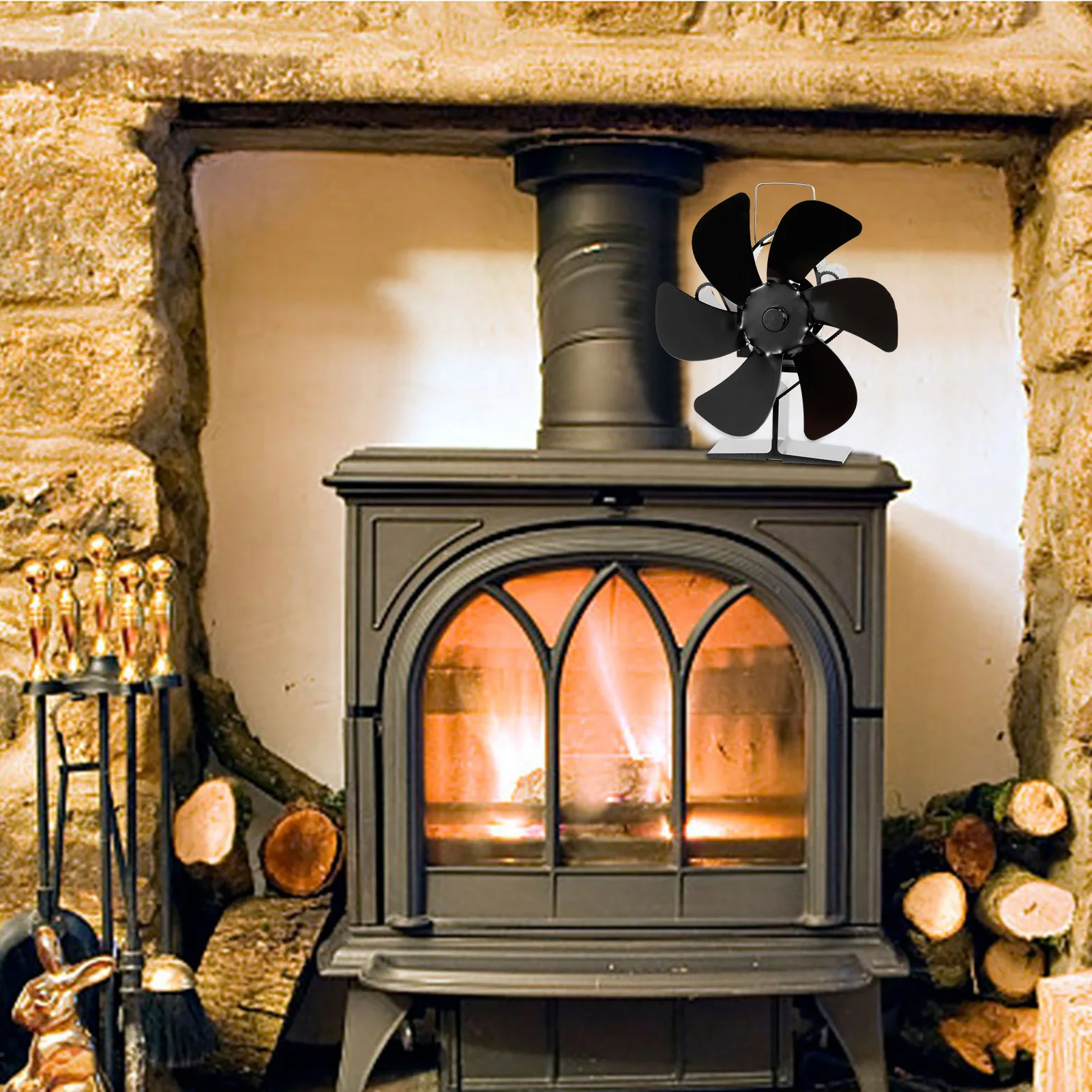 6 Blades Burning Stove Fan Heat Powered Fireplace Fan For Wood Burning Stove Gas Stove Pellet Stove Low Fuel Appealing