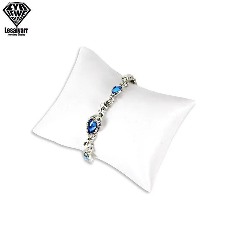 Black/Grey Velvet Bracelet Pillow Display Holder Watch Packaging Organizer Wholesale Bangle Soft Cushion Collection Storage Case