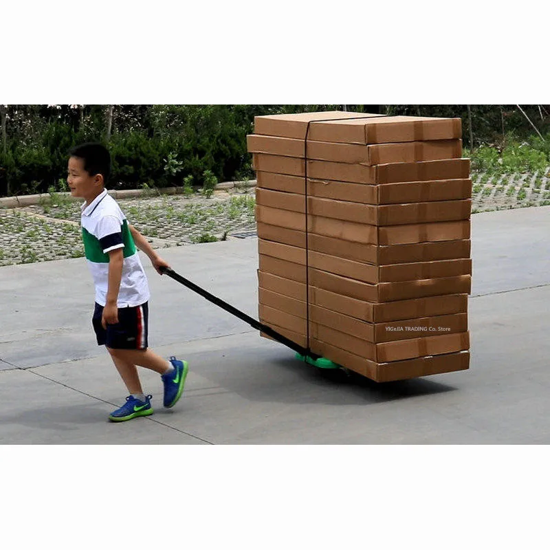 Chariot à main Portable pour la maison, petit chariot à bagages léger et pliable avec roues, capacité robuste 440Ibs