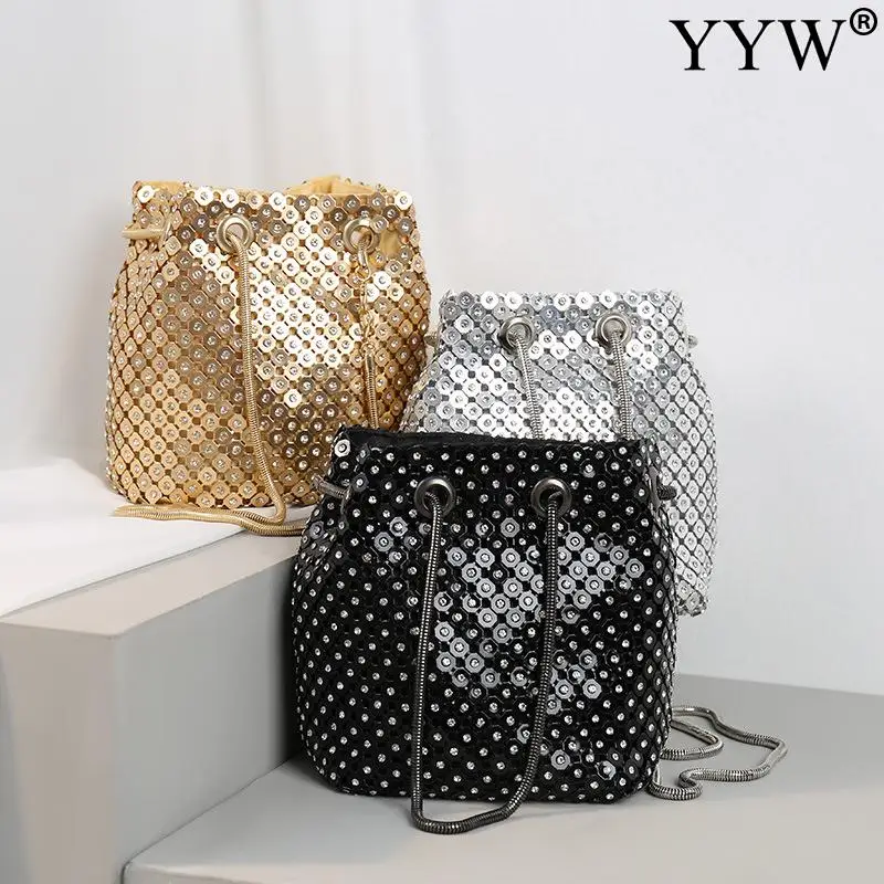 

Fashion Brand Women Clutch Bag Blingbling Trendy Bucket Bag Exquisite For Women Ladies Wedding Party Handbag Women Shoulder Bag