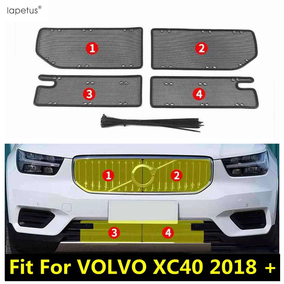 

Car Insect Screening Mesh Front Grille Insert Net Protective Kit Trim Accessories Exterior For VOLVO XC40 2018 - 2023