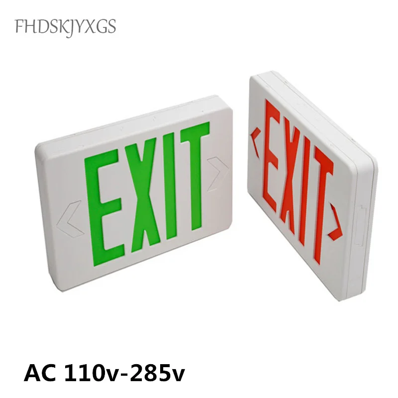 

Emergency Exit Sign Ac110/220v Red/Green ABS Exit Sign Light Fire Safety Indicator Warning Lamp Acrylic LED For Hotel Public Pla