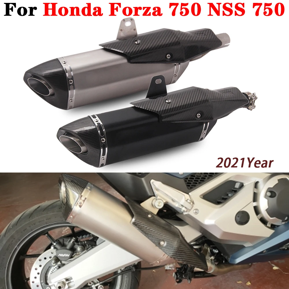 

Slip On Forza 750 2021 Motorcycle Exhaust Escape Moto Muffler Carbon Fiber Heat Shield For Honda Forza 750 NSS 750 DB Killer