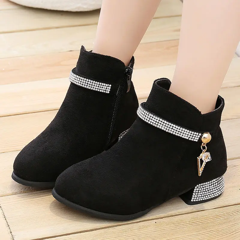 Autumn Winter Kids Boots Girls Shoes Children Fashion Boots For Wedding and Party Shoes Pink Red Black 4 5 6 7 8 9 10 11-14T