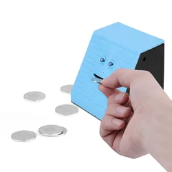 Human Face Piggy Bank Intelligent Sensor Will Move The Facial Features Automatically Open Mouth Eating Money Box Saving Bank