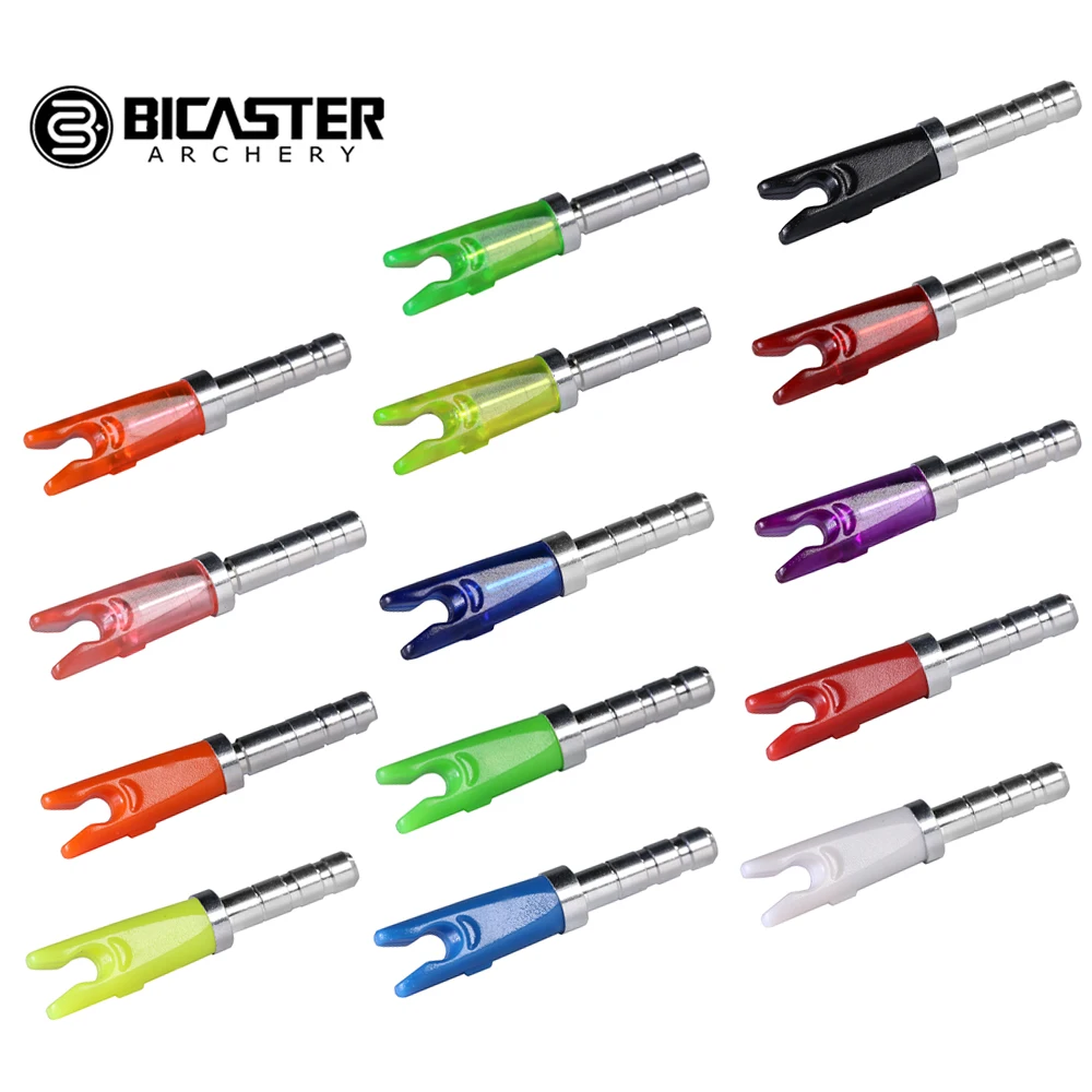 Bicaster 30pcs ID3.2mm/.125in  Arrow Nocks Aluminum Pin Adapter + Size S Plastic Nock