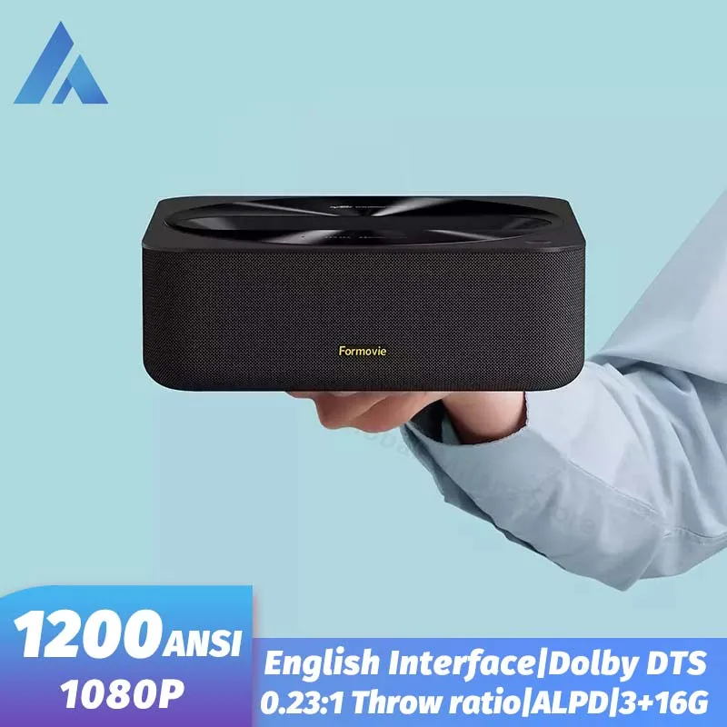 Formoive Laser Projector R1 Nano Ultra-Short Throw ALPD Laser Projector TV 1200ANSI Lumens 1080P Support 4K Dolby DTS-HD Audio