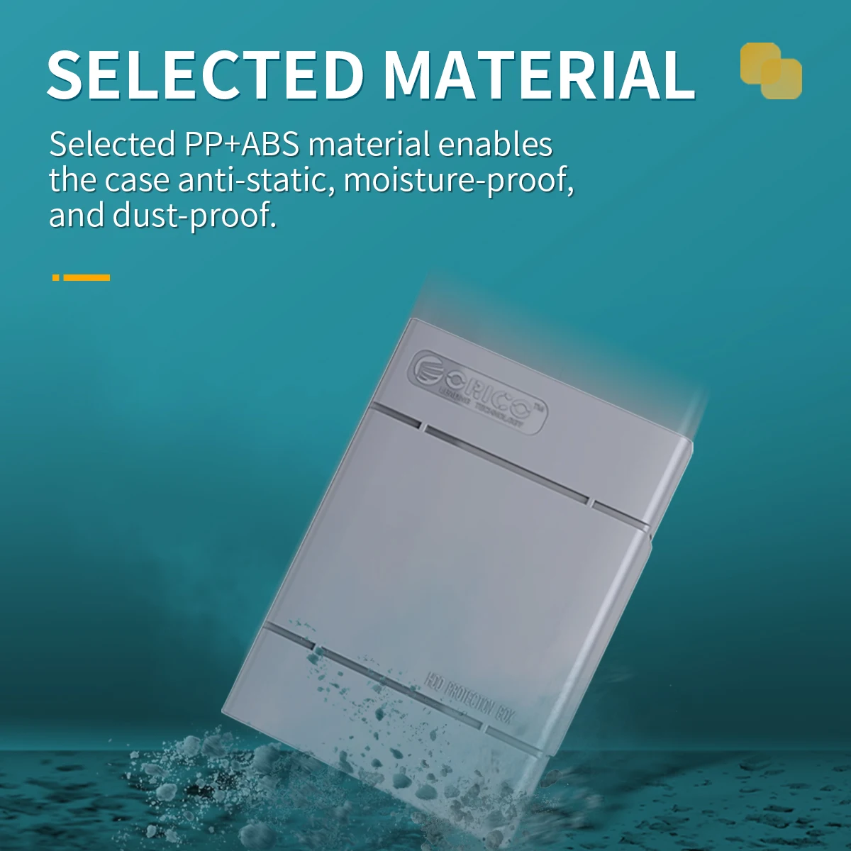 ORCIO  2.5" 3.5" Hard Drive Disk Protect Box Hard Case Box with Label for M.2 SSD HDD Case Water-proof Storage Box