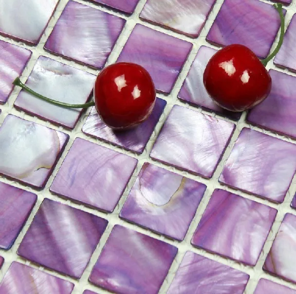 11 PCS 2mm Thickness Dying Purple Mother Of Pearl Bathroom Tile Shell Mosaic Kitchen Backsplash MOP047