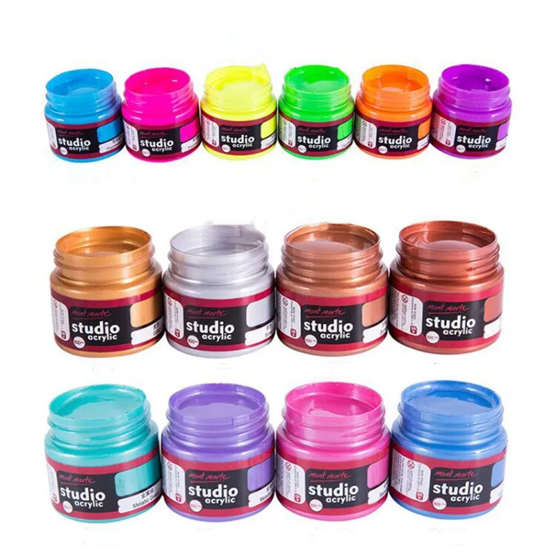 

100ML Acrylic Paint Metallic Fluorescent Color Wall Painting Hand-painted Diy Clothes Shoes Waterproof Paint