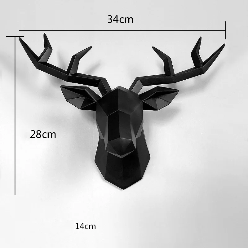 Home Decoration Accessories,3D Deer Head,Statue,Sculpture,Wall Decor,Animal Figurine Miniature,Modern,Living Room,Decorative Art