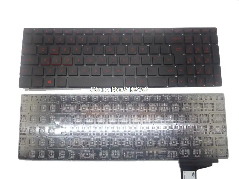 Laptop Keyboard For ASUS N751JK N751JX R751JK R751JX No Backlit Film UK United Kingdom Silver/Black