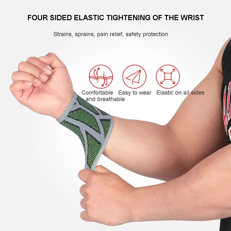 1Pcs Elastic Wristbands Gym Fitness Gear Sport Wristband Weightlifting Wrist Wraps for Basketball Tennis Badminton Brace