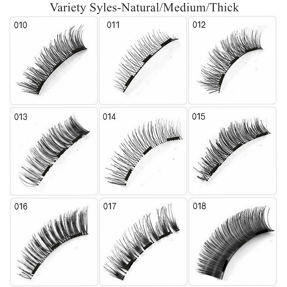 Magnetic Eyelashes 3/4 Magnets False Eyelashes, No Glue Makeup Natural Magnetic Lashes,Faux Cils Magnetique,Pestañas Magneticas