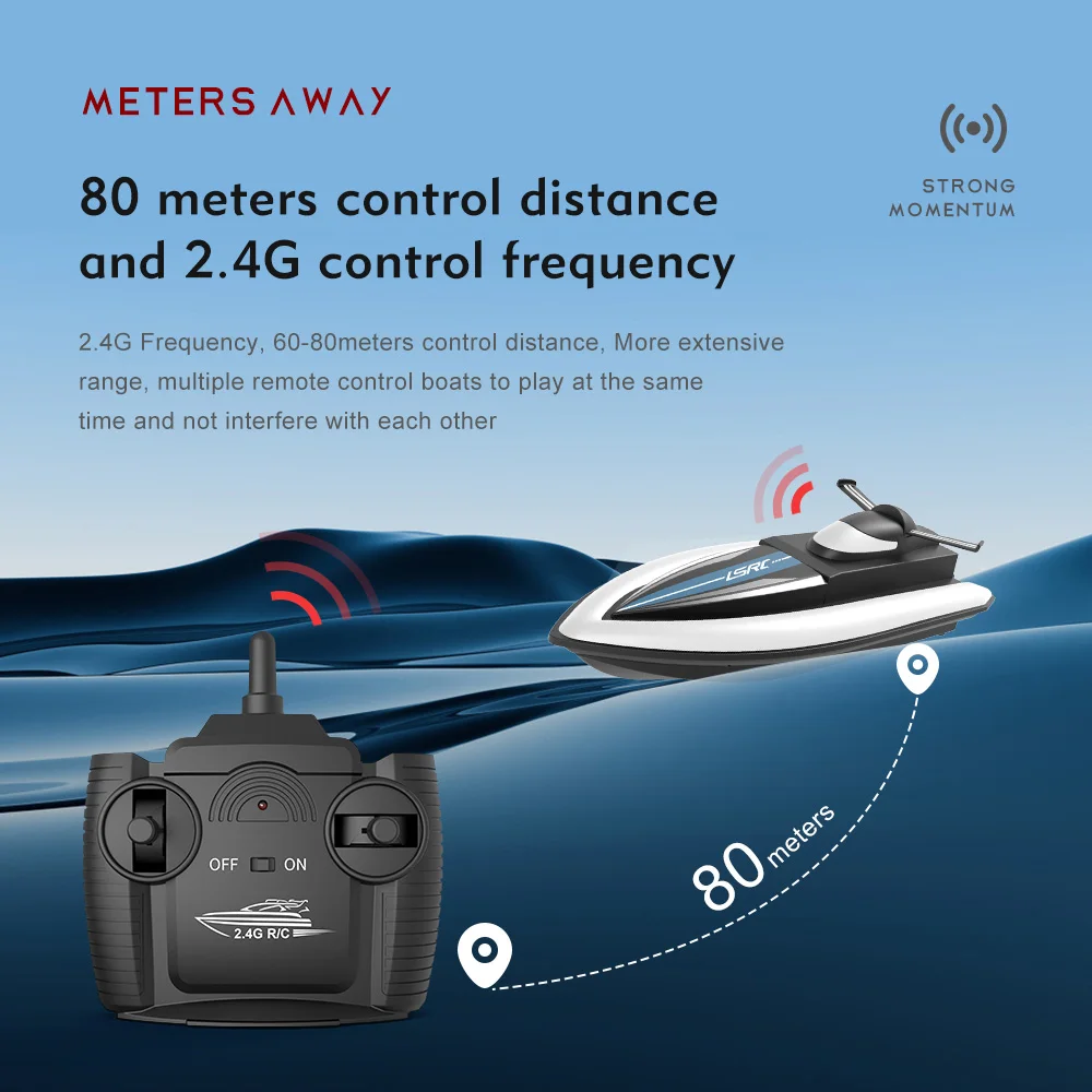 2.4GHz RC High Speed Boat LSRC-B8 Waterproof Model Electric Racing Speedboat Dual Motors 25km/hour Toys Boys VIP Free Shipping