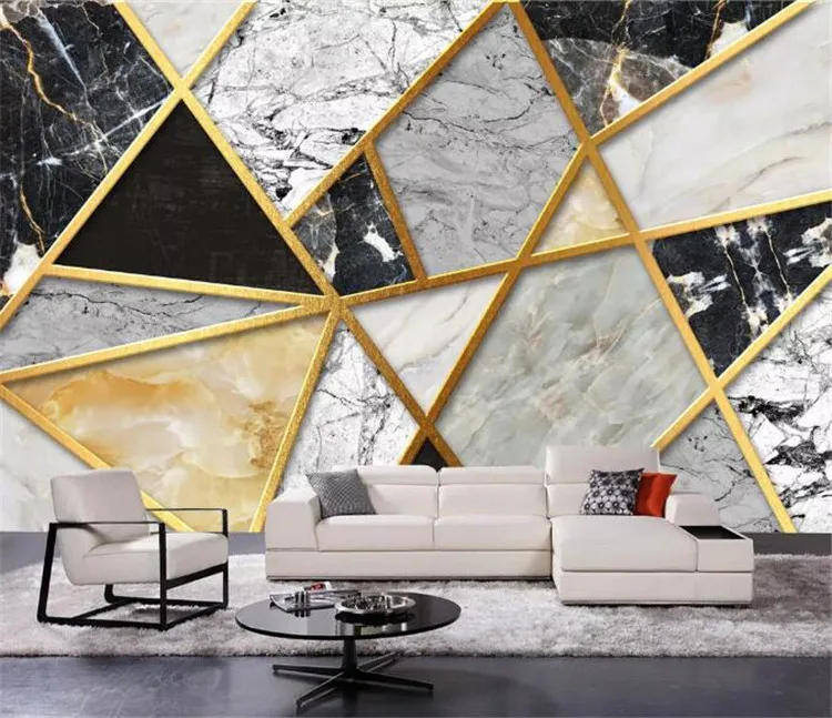 

Modern Simple Marble Geometric Pattern Mural Wallpaper 3D Abstract Art Wall Paper Living Room TV Home Decor Luxury 3 D Frescoes