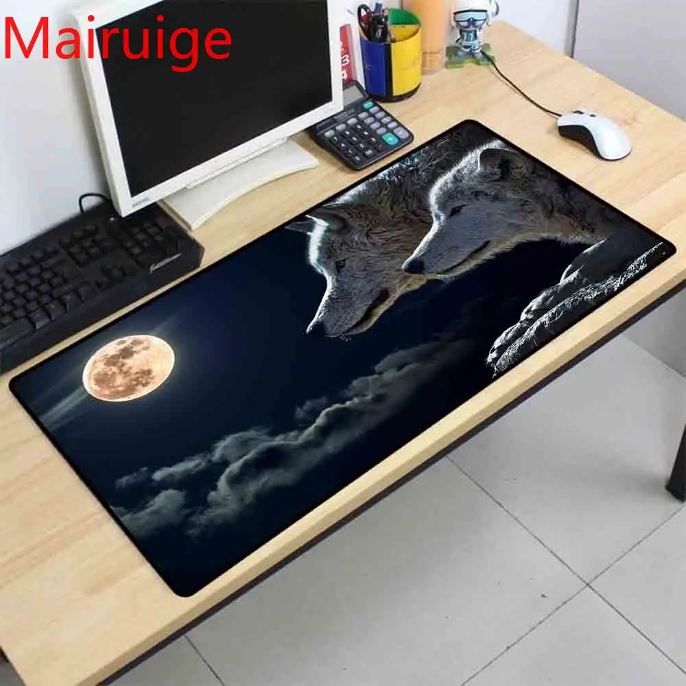 Mairuige Wolf Design Mouse Pad 5mm DIY Custom Character Best Game Mat Large Game Logo XXL Mouse Pad Comfortable  Gaming Desk