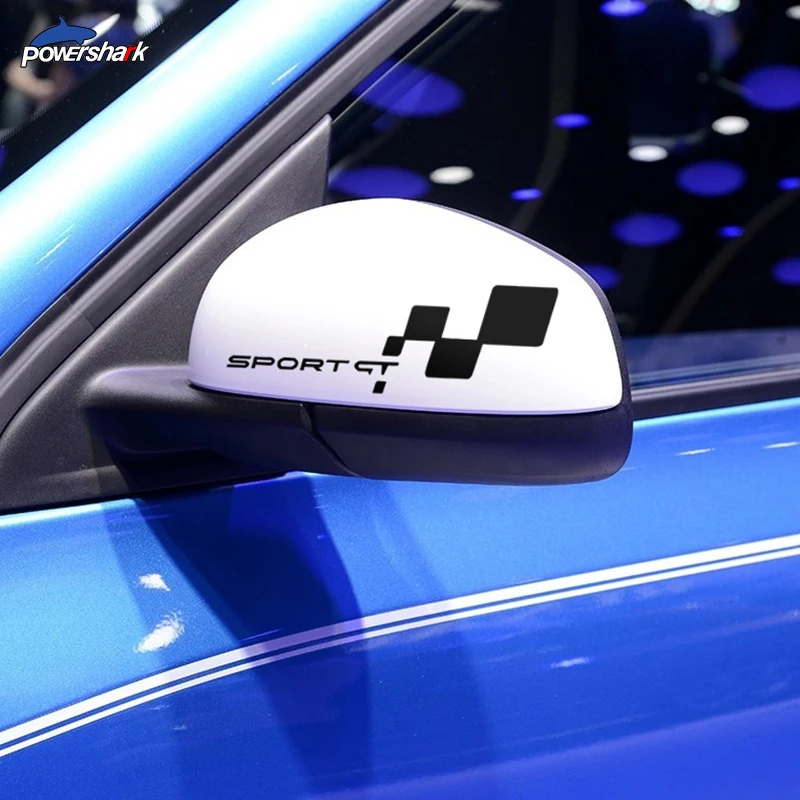 2 Pcs Car Rearview Mirror Sticker For Renault Sport GT Megane Clio Espace Koleos Sandero Fluence Logan Kadiar Zoe Accessories