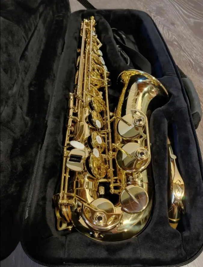 Top Newest Axos Sele Model Gold Lacquer E Flat Alto Saxophone Eb Sax with Case Accessories