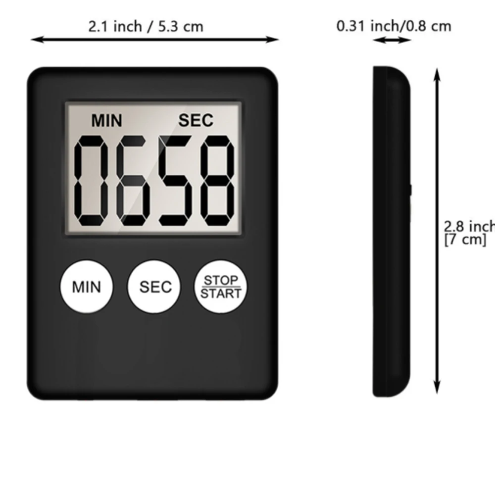 Ultra-thin Digital Kitchen Timer With Magnetic Rear LCD Display Can Display Minute Countdown Reminder Accessorie High Quality