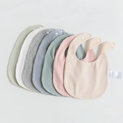 Multiple Colours Ribbed and Terry Fabric Baby Bibs Infant Saliva Towel Newborn Baby Bibs with Adjustable Snaps