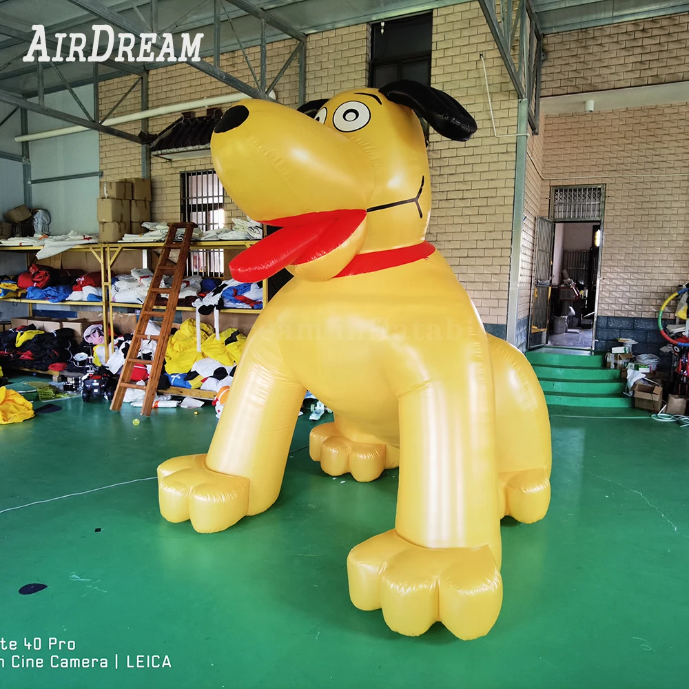 Large inflatable yellow dog,Event decoration cute ibflatable dog mascot animal cartoon model for pet shops and pet hospitals