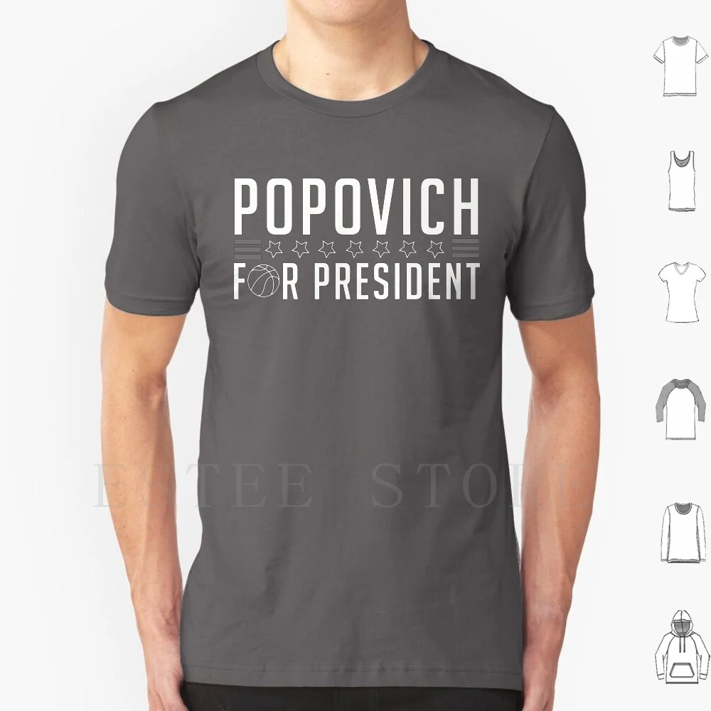 Pop T Shirt Cotton Men DIY Print Sa Spurs Sa Spurs Basketball Popovich Pop Pop President Funny Elections Slam Bball