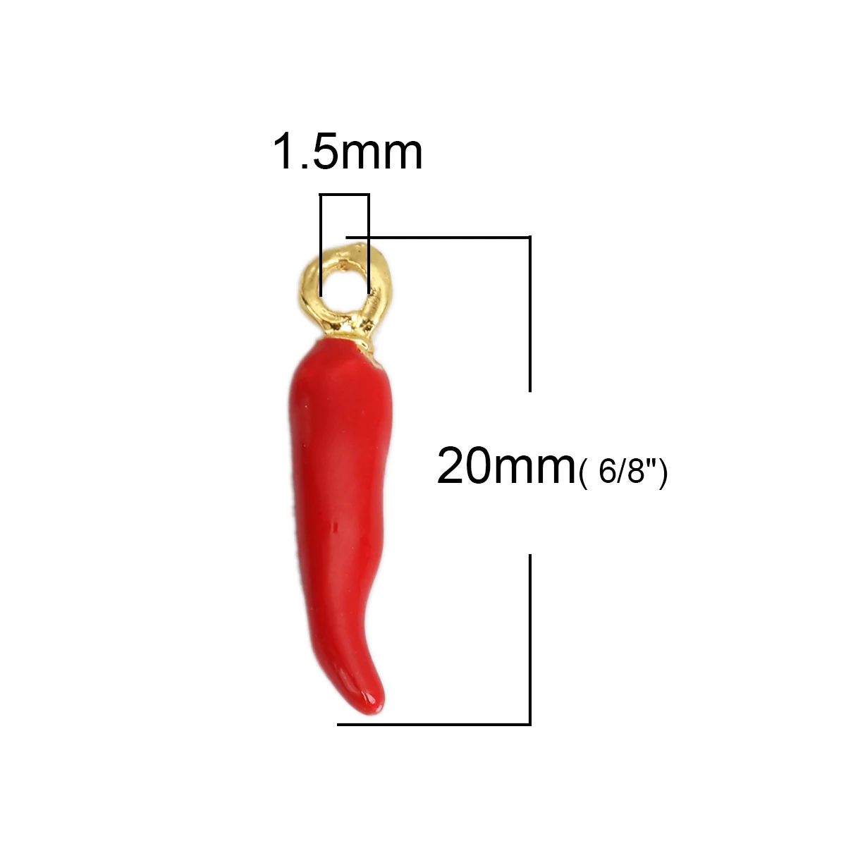 10 pcs Red Chili Enamel Charms Pendants Vegetable Zinc Based Alloy Pendants for DIY Necklace Earrings Jewelry Making 20mm x 4mm